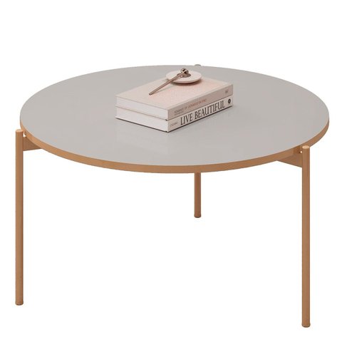 Mesa de Centro Redonda para Sala Pé Metal Nala D04 Bali - Mpozenato