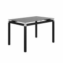 Ver imagem 3 de Conjunto Mesa de Jantar Tubular com 4 Cadeiras Malva Tampo Vidro 107cm Sf Preto 151 Assento Andorinh