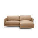 Ver imagem 5 de Sofá Decorativo Karine 3 Lugares Sala de Estar 230cm com Chaise Pés em Aço Couro Nude G88 - Gran Bel