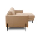 Ver imagem 6 de Sofá Decorativo Karine 3 Lugares Sala de Estar 230cm com Chaise Pés em Aço Couro Nude G88 - Gran Bel