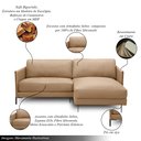 Ver imagem 3 de Sofá Decorativo Karine 3 Lugares Sala de Estar 230cm com Chaise Pés em Aço Couro Nude G88 - Gran Bel