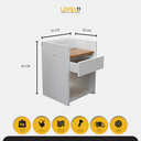 Ver imagem 5 de Mesa de Cabeceira com Gaveta - Branco / Madeirado