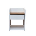Ver imagem 1 de Mesa de Cabeceira com Gaveta - Branco / Madeirado