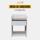 Ver imagem 3 de Mesa de Cabeceira com Gaveta - Branco / Madeirado