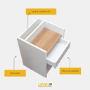 Ver imagem 2 de Mesa de Cabeceira com Gaveta - Branco / Madeirado