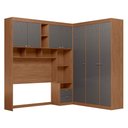 Ver imagem 1 de Quarto Modulado Casal Completo 7 Portas 4 Gavetas Lugano Jatoba Grafite Santos Andirá