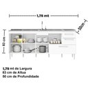 Ver imagem 3 de Gabinete Balcão para Pia de 1,80 Metro com Gavetão Branco