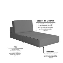 Sofá Cama à Vácuo 1 Lugar Linha Modular Flip Magic - 9