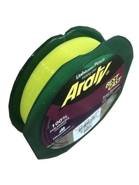 Linha Pesca Araty Best Cast 100 M Amarelo 0.35 Mm 10 Un - 1