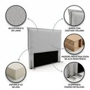 Ver imagem 4 de Cabeceira para Cama Box King Size Virella 195cm Moderna com Frame Linho Cinza Claro - Desk Design