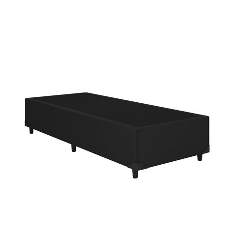 Base Box Solteiro Corino Preto 88x188 Blindado