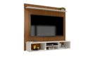 Ver imagem 1 de Painel Suspenso Home TV até 50 Polegadas Ripado 3D Everest:Off White/Ripado 3D