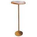 Ver imagem 1 de Mesa de Apoio Agata Alta Tampo Pedra Natural Agata Base Aco Champagne 59 Cm - 72629