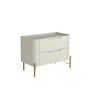 Mesa de Cabeceira 51cm com 2 Gavetas e Pés em Metal 100% MDF - 2