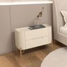 Mesa de Cabeceira 51cm com 2 Gavetas e Pés em Metal 100% MDF - 1