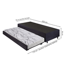 Ver imagem 2 de Bicama Box Solteirão Suede 96x203x28 Cm com Colchão Auxiliar Ecoflex