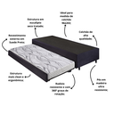 Ver imagem 4 de Bicama Box Solteirão Suede 96x203x28 Cm com Colchão Auxiliar Ecoflex
