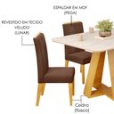Ver imagem 5 de Mesa Jantar Kiara e 4 Cadeiras Yasmin Cedro Veludo Moca Dj Moveis