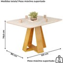 Ver imagem 4 de Mesa Jantar Kiara e 4 Cadeiras Yasmin Cedro Veludo Moca Dj Moveis