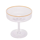 Ver imagem 1 de Jogo 2 Tacas Vidro Coupe C/Borda Dourada Lines 200ml 29127 Rojemac
