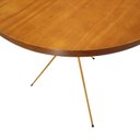 Ver imagem 4 de Mesa Lateral Redonda Bistrô Pé Palito Apoio Sofá Decoração 45 x 45cm Nozes / Dourado