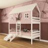 Beliche Casinha Encantada com Kit Escada/ Escorregador Madeira Maciça Rosa/ Branco Megamobilia - 1