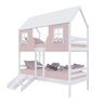 Beliche Casinha Encantada com Kit Escada/ Escorregador Madeira Maciça Rosa/ Branco Megamobilia - 2