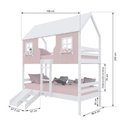 Ver imagem 3 de Beliche Casinha Encantada com Kit Escada/ Escorregador Madeira Maciça Rosa/ Branco Megamobilia