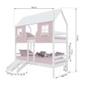 Beliche Casinha Encantada com Kit Escada/ Escorregador Madeira Maciça Rosa/ Branco Megamobilia - 3