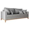 Sofá Beny 3 Lugares com Base de Madeira Élpis Móveis Linho - 1