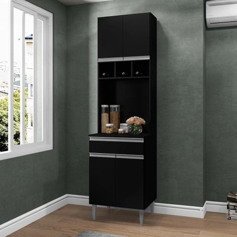 Armário de Cozinha 4 Portas Catanzaro Preto