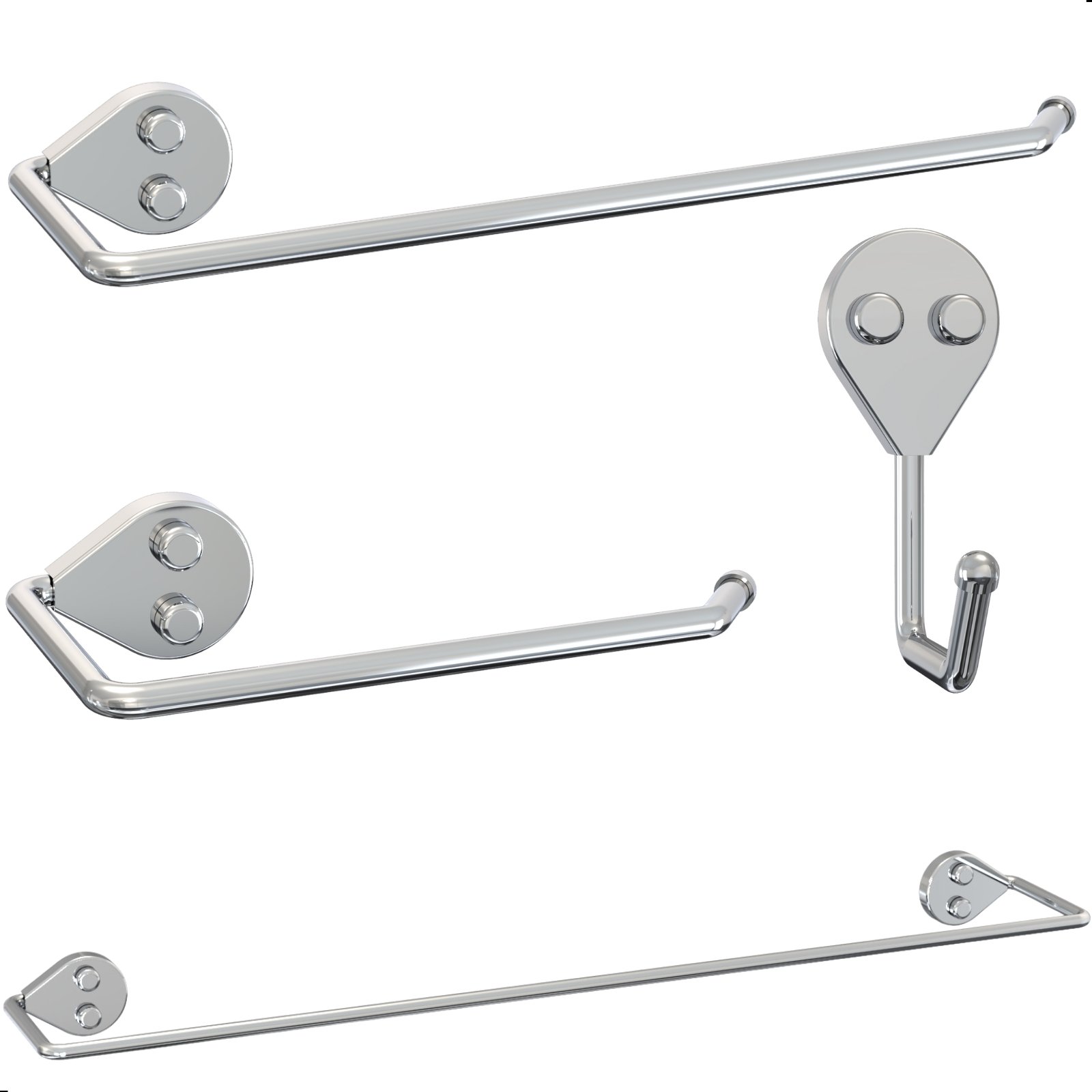 Kit Acessórios para Banheiro 4 Peças Cromado F.arm - 7
