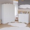 Quarto de Bebê Completo Cômoda Provençal 4 Gavetas Guarda Roupas 4 Portas 4 Gavetas 100% Mdf - 1