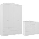 Ver imagem 2 de Quarto de Bebê Completo Cômoda Provençal 4 Gavetas Guarda Roupas 4 Portas 4 Gavetas 100% Mdf