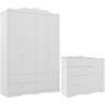 Quarto de Bebê Completo Cômoda Provençal 4 Gavetas Guarda Roupas 4 Portas 4 Gavetas 100% Mdf - 2