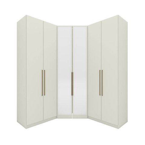 Guarda Roupa Modulado Canto Closet 6 Portas 3 Gavetas Areia