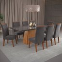 Ver imagem 2 de Mesa de Jantar 8 Lugares Barth com Vidro Mel/grafite - Viero Móveis