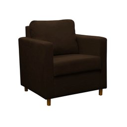 Poltrona Cadeira Lara Para Sala de Estar Escritório Consultório Suede Marrom - Ninho Decor - 2