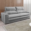 Ver imagem 2 de Sofá Retrátil Reclinável 3 Lugares 230 Cm Jamaica Veludo Cinza K01 - D'Rossi Jamacaica