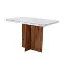 Ver mais imagens de Sala de Jantar Completa Berlim C/ Tampo Madeirado C/ Vidro Canto Curvo 120x80cm e 4 Cadeiras