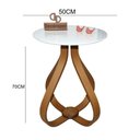 Ver imagem 2 de Mesa Lateral Cebola com Vidro 50cm Branco 70cm