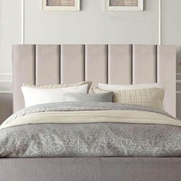 Cabeceira Estofada Cama Casal 140cm Luna Corino e Frame Bege - 1