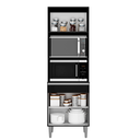 Ver imagem 2 de Paneleiro Torre Quente C/ 2 Nichos 3 Portas 1 Gavetas - Preto Ajl