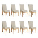 Ver imagem 1 de Kit 8 Cadeiras de Jantar Brisa Suede Cappuccino Base de Madeira - Pallazio