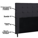 Ver imagem 3 de Cabeceira para Cama Box Luna Queen 1,60cm Suede Cinza - Fdecor