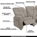Ver imagem 4 de Poltrona Reclinável 3 Lugares para Sala de Cinema Romeo F05 Veludo Capuccino