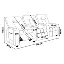 Ver imagem 3 de Poltrona Reclinável 3 Lugares para Sala de Cinema Romeo F05 Veludo Capuccino