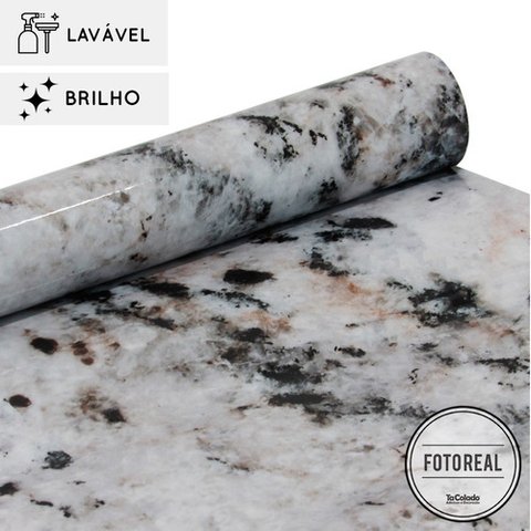 Papel de parede lavavel para banheiro - Granito Quartz