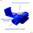 Ver imagem 5 de Conector Derivação Tap Link Azul Kit C/ 100 Pçs