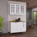 Ver imagem 1 de Conjunto Cozinha Modulada 2 Peças Bari em MDF com Vidro Branco